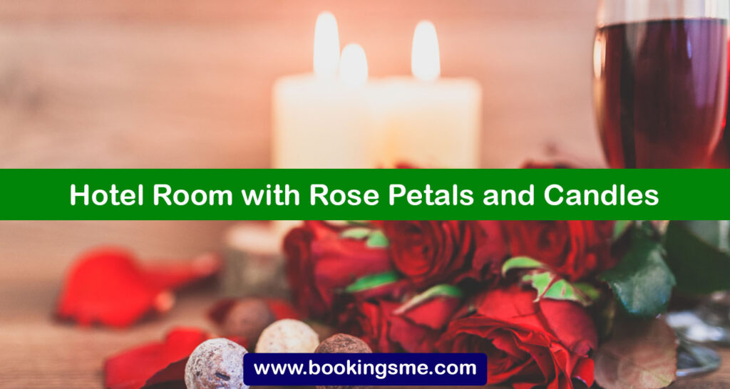 Hotel Room with Rose Petals and Candles