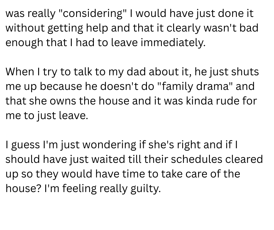 AITA for admitting myself into a mental hospital w/o asking 3 1 3 1